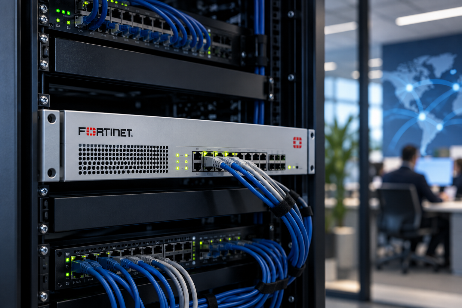 Firewall Fortinet en una infraestructura de red empresarial