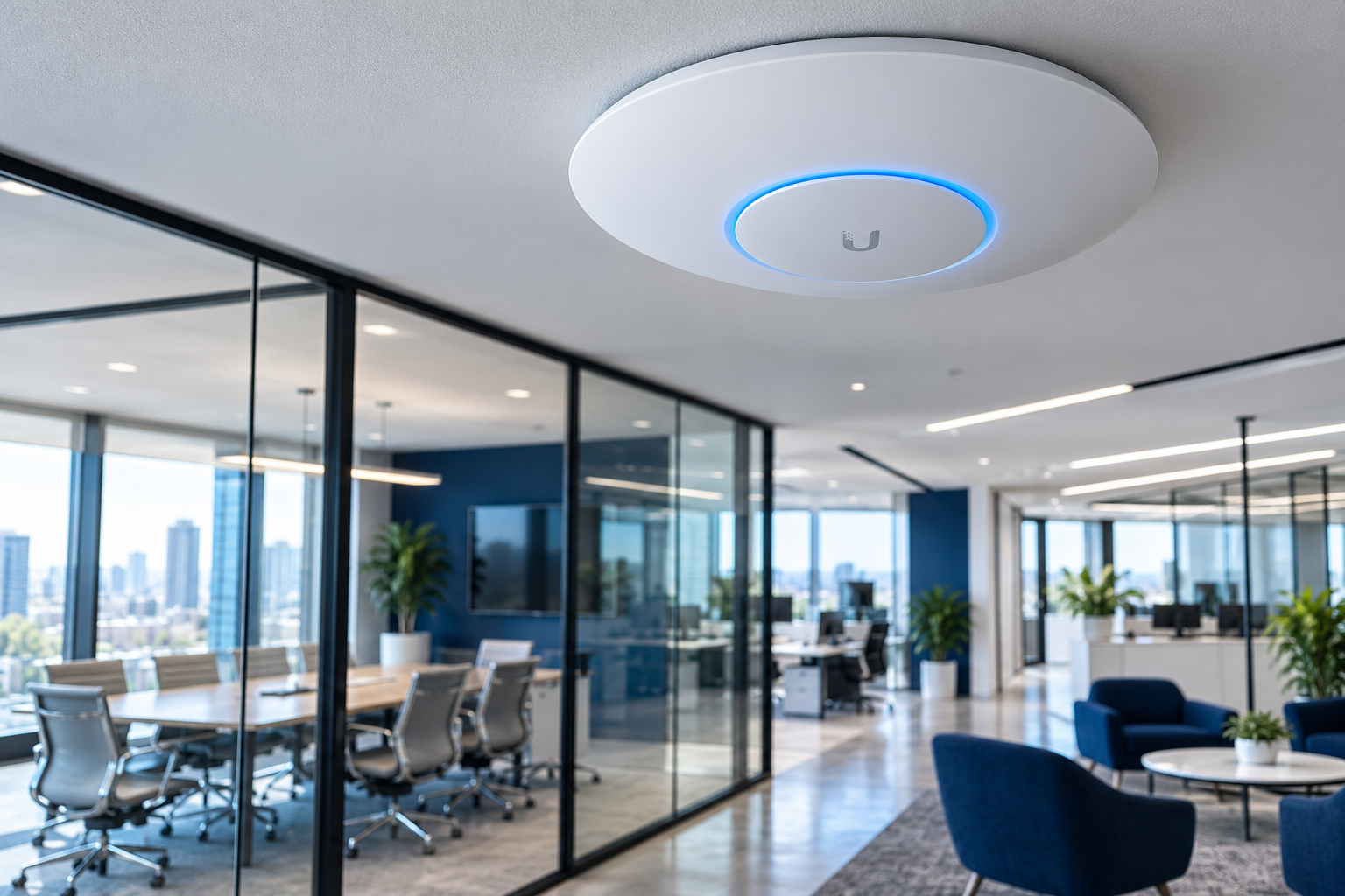 Punto de acceso Ubiquiti en una oficina